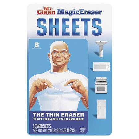 Mr. Clean Mr. Clean Sheets Non-Scratch Magic Eraser For Multi-Purpose 5.7 in. L 8 pk, 8PK 3700090656